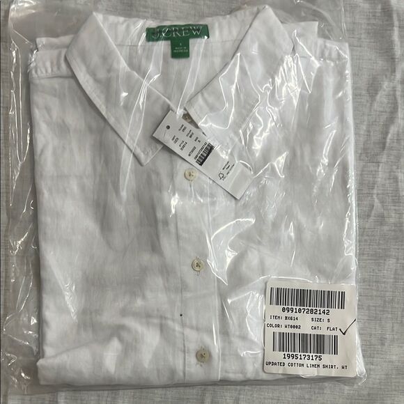 NWT J. Crew Relaxed-fit beach shirt in linen-cotton blend size small - Picture 4 of 10
